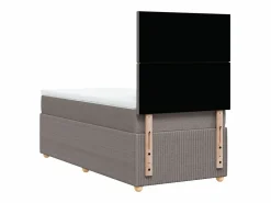Clearance Cama box spring con colchón tela gris taupe 90x190 cm Somier - 90X190Cm