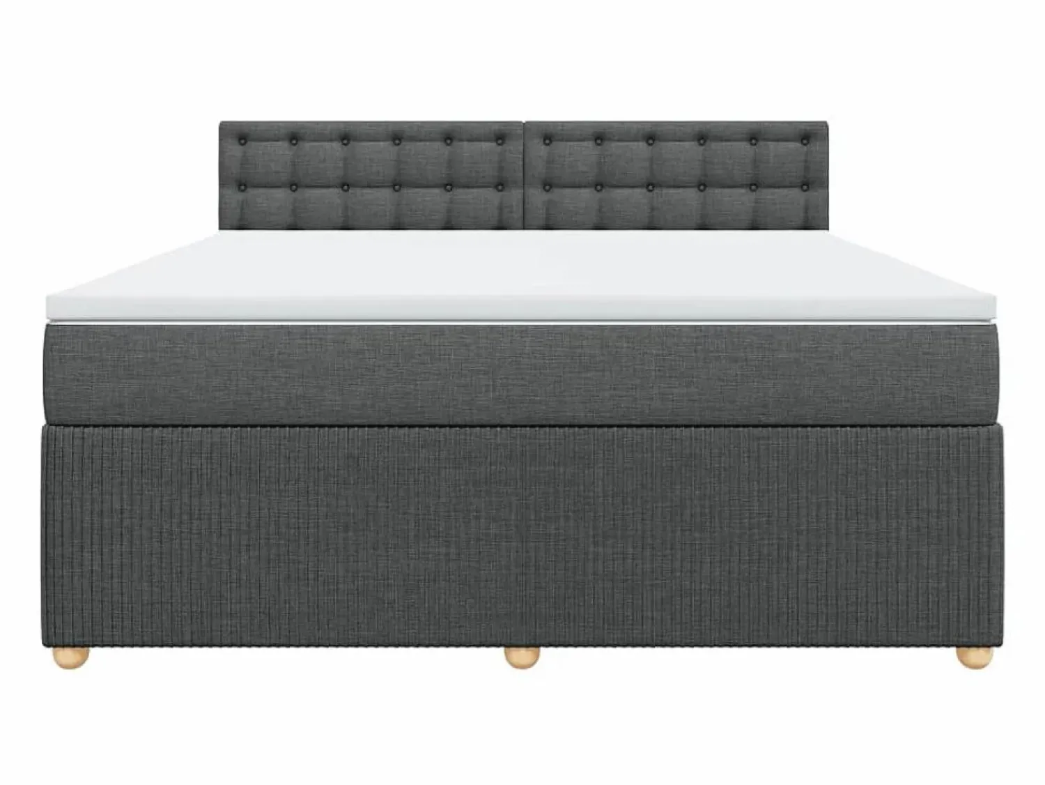 Clicnbuy Cama box spring con colchón tela oscuro 180x200 cm