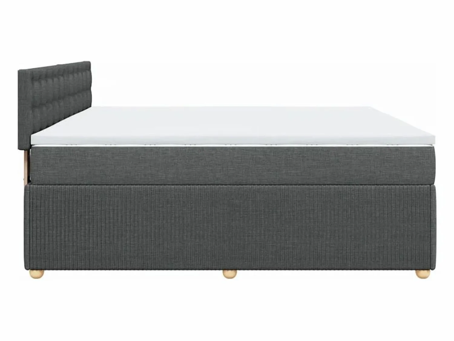 Clicnbuy Cama box spring con colchón tela oscuro 180x200 cm
