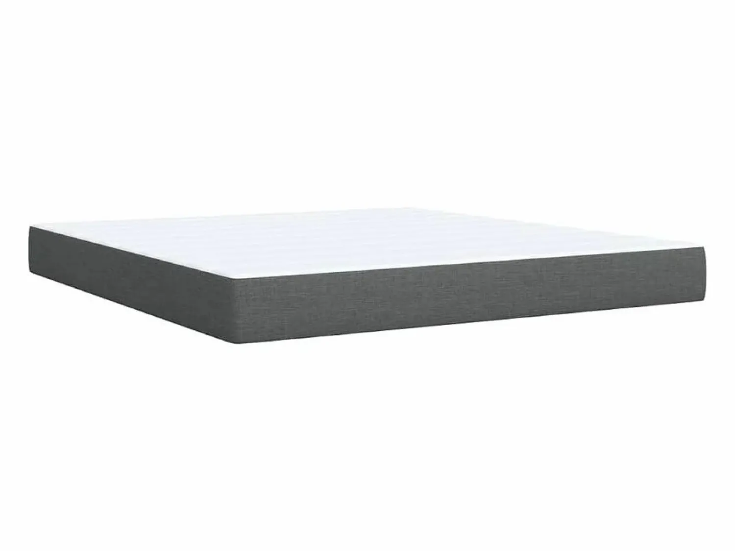 Clicnbuy Cama box spring con colchón tela oscuro 180x200 cm