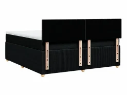 Clicnbuy Cama box spring con colchón tela 180x200 cm Negro