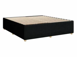 Clicnbuy Cama box spring con colchón tela 180x200 cm Negro