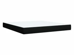 Clicnbuy Cama box spring con colchón tela 180x200 cm Negro