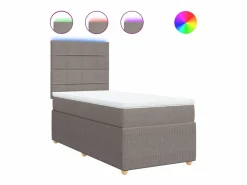 New Clicnbuy Cama box spring con colchón tela gris taupe 90x190 cm Topo