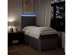 New Clicnbuy Cama box spring con colchón tela gris taupe 90x190 cm Topo
