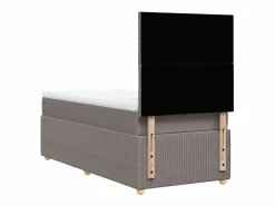 New Clicnbuy Cama box spring con colchón tela gris taupe 90x190 cm Topo