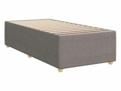 New Clicnbuy Cama box spring con colchón tela gris taupe 90x190 cm Topo