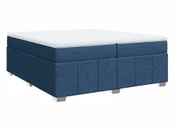 Discount Clicnbuy Cama box spring con colchón tela 200x200 cm Azul