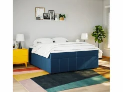 Discount Clicnbuy Cama box spring con colchón tela 200x200 cm Azul