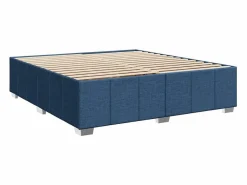 Discount Clicnbuy Cama box spring con colchón tela 200x200 cm Azul