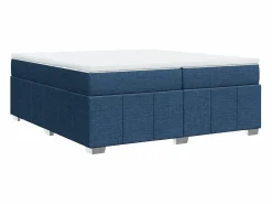 Discount Clicnbuy Cama box spring con colchón tela 200x200 cm Azul