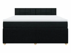 Clicnbuy Cama box spring con colchón tela 180x200 cm