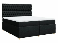 Clicnbuy Cama box spring con colchón tela 200x200 cm