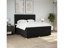 Clicnbuy Cama box spring con colchón tela 200x200 cm