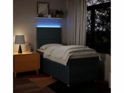 Outlet Clicnbuy Cama box spring con colchón tela 80x200 cm Azul