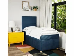Outlet Clicnbuy Cama box spring con colchón tela 80x200 cm Azul