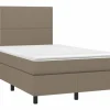 Hot Clicnbuy Cama box spring con colchón tela gris taupe 120x190 cm