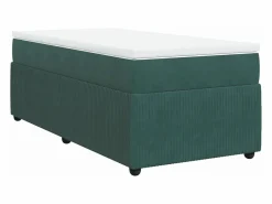Outlet Clicnbuy Cama box spring con colchón terciopelo oscuro 90x190 cm Verde