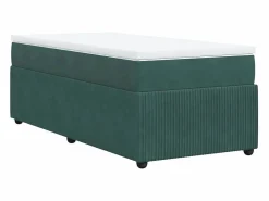 Outlet Clicnbuy Cama box spring con colchón terciopelo oscuro 90x190 cm Verde