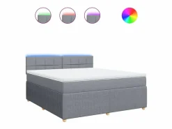 Discount Cama box spring con colchón tela claro 180x200 cm Somier - 180X200Cm