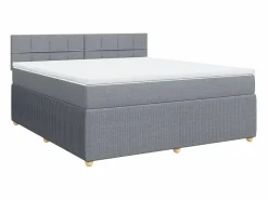 Discount Cama box spring con colchón tela claro 180x200 cm Somier - 180X200Cm