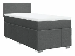 Clicnbuy Cama box spring con colchón tela oscuro 90x190 cm