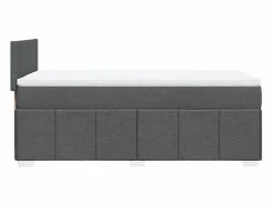 Clicnbuy Cama box spring con colchón tela oscuro 90x190 cm