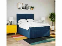 Clicnbuy Cama box spring con colchón tela 160x200 cm
