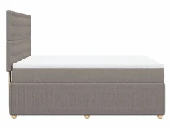 Clicnbuy Cama box spring con colchón tela gris taupe 140x200 cm