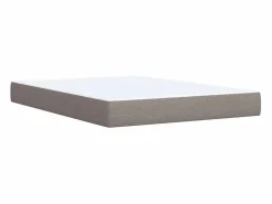 Clicnbuy Cama box spring con colchón tela gris taupe 140x200 cm