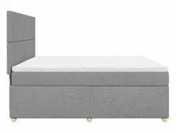 Clicnbuy Cama box spring con colchón tela claro 180x200 cm