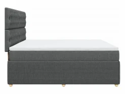 Clicnbuy Cama box spring con colchón tela oscuro 180x200 cm