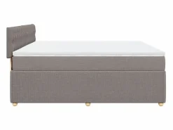 Outlet Clicnbuy Cama box spring con colchón tela gris taupe 180x200 cm Topo