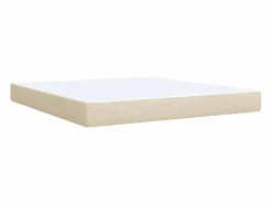 Outlet Clicnbuy Cama box spring con colchón tela color 180x200 cm Crema