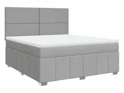 Discount Clicnbuy Cama box spring con colchón tela claro 180x200 cm Gris