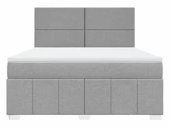 Discount Clicnbuy Cama box spring con colchón tela claro 180x200 cm Gris