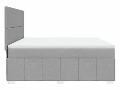 Discount Clicnbuy Cama box spring con colchón tela claro 180x200 cm Gris