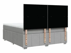 Discount Clicnbuy Cama box spring con colchón tela claro 180x200 cm Gris