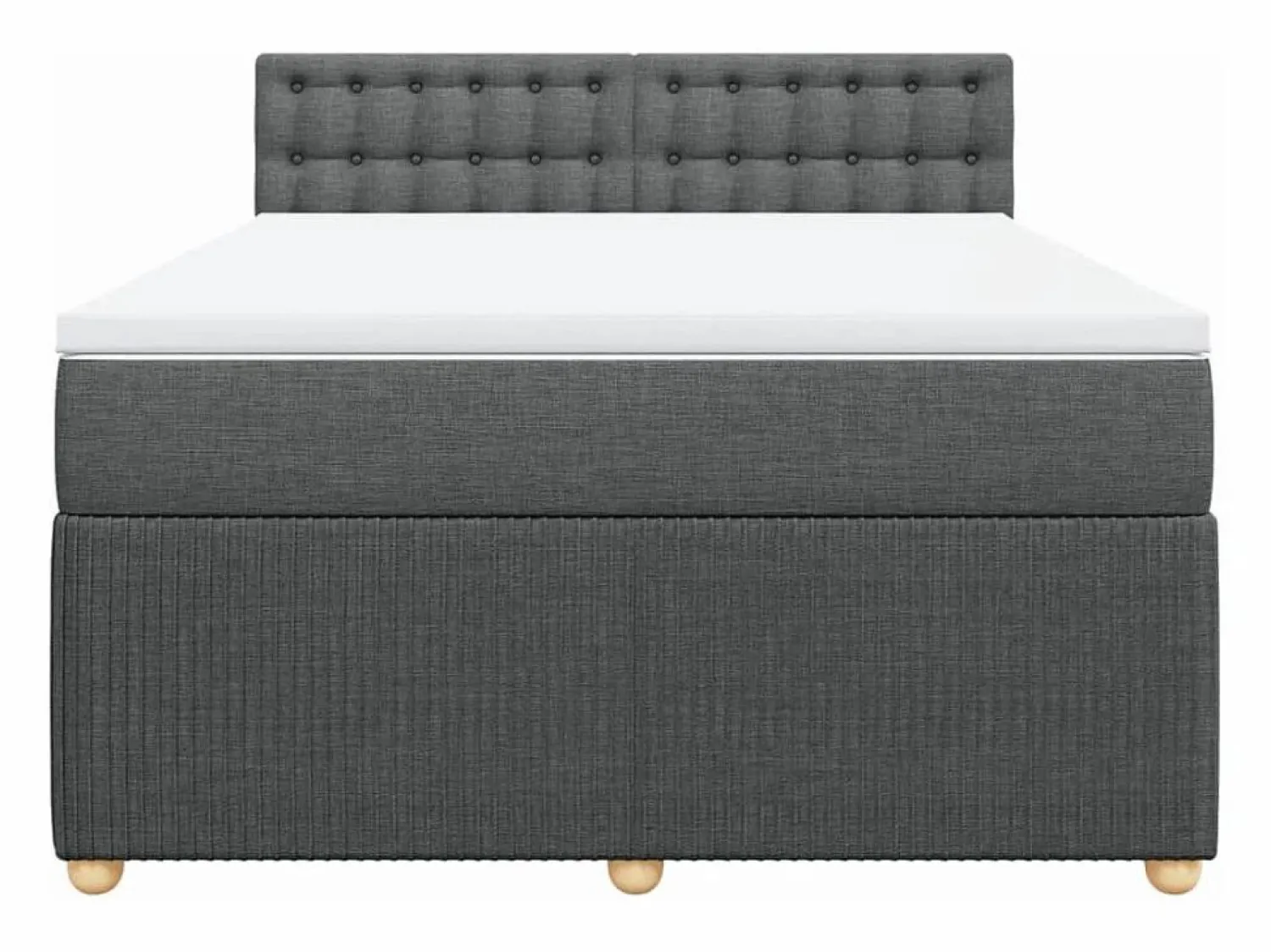 Clicnbuy Cama box spring con colchón tela oscuro 140x190 cm