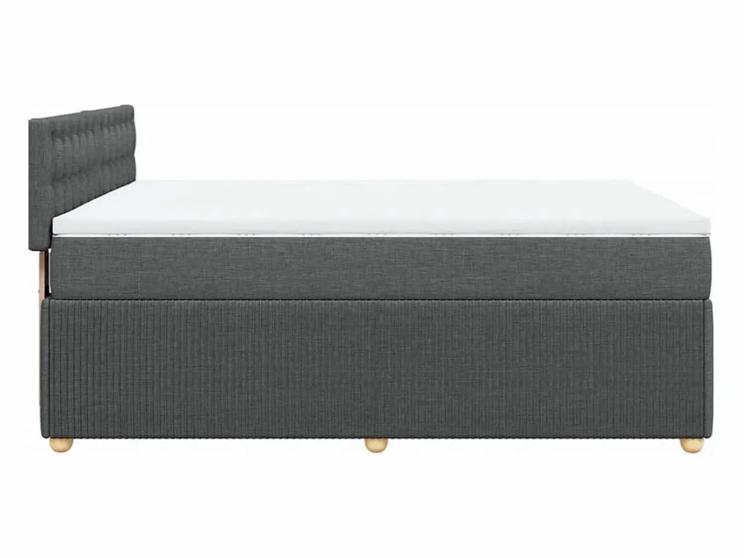 Clicnbuy Cama box spring con colchón tela oscuro 140x190 cm