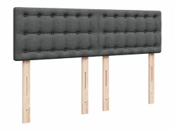 Clicnbuy Cama box spring con colchón tela oscuro 140x190 cm