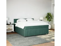 Hot Cama box spring con colchón terciopelo oscuro 180x200 cm Somier - 180X200Cm