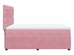 Discount Clicnbuy Cama box spring con colchón terciopelo 160x200 cm Rosa
