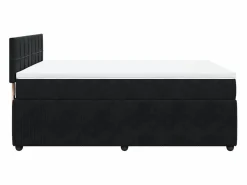 Best Clicnbuy Cama box spring con colchón terciopelo 140x190 cm Negro
