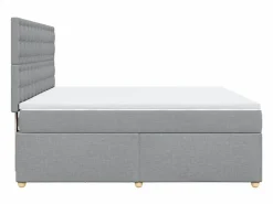 New Clicnbuy Cama box spring con colchón tela claro 180x200 cm Gris