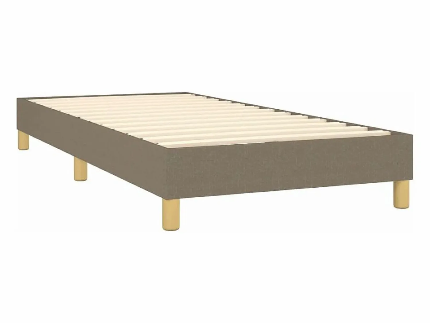 Clicnbuy Cama box spring con colchón LED tela gris taupe 90x190 cm