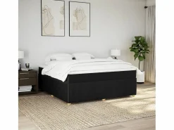 Outlet Clicnbuy Cama box spring con colchón tela 180x200 cm Negro