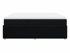 Outlet Clicnbuy Cama box spring con colchón tela 180x200 cm Negro