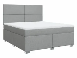 Best Clicnbuy Cama box spring con colchón tela claro 180x200 cm Gris