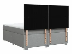 Best Clicnbuy Cama box spring con colchón tela claro 180x200 cm Gris